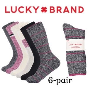 *NEW* Lucky Brand Rib Cuff Boot Sock, 6-pair
